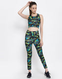 Print, Printed Women Track Suit Black, Green