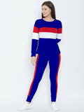 Self Design Women Track Suit Blue, Red