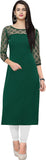 Women Solid Straight Kurta GREEN